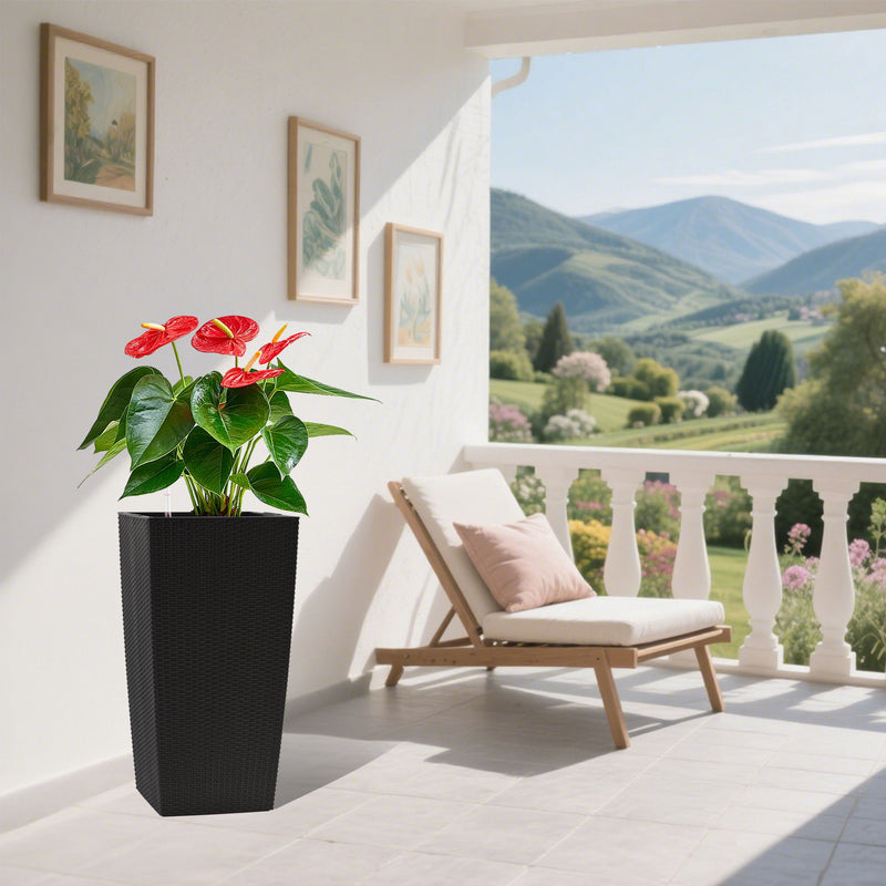 Large Self Watering Flower Pot With Drainage Holes & Inner Tray