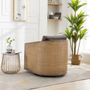 Barrel, Comfy Round Accent Sofa Chair With 360 Degree Swivel, Leisure Arm