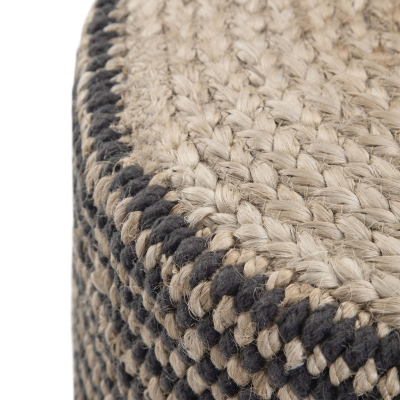 Larissa - Handcrafted Round Braided Pouf