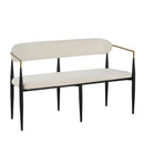 Modern Upholstered Loveseat Settee With Iron Frame