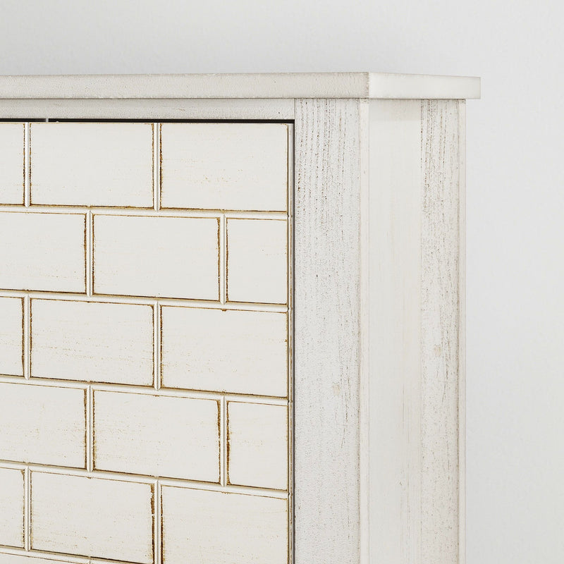 Retro Shoe Storage Cabinet, Mid Century Vintage Freestanding With 2 Flip Drawers, Suitable For Entryway - Retro White / White / Vintage