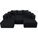 Luxury 8 Piece Modular U Shaped Sectional Sofa With Oversized Chaise Lounge And Bed Corduroy Upholstery