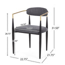 Modern Upholstered Dining Chair With Iron Frame