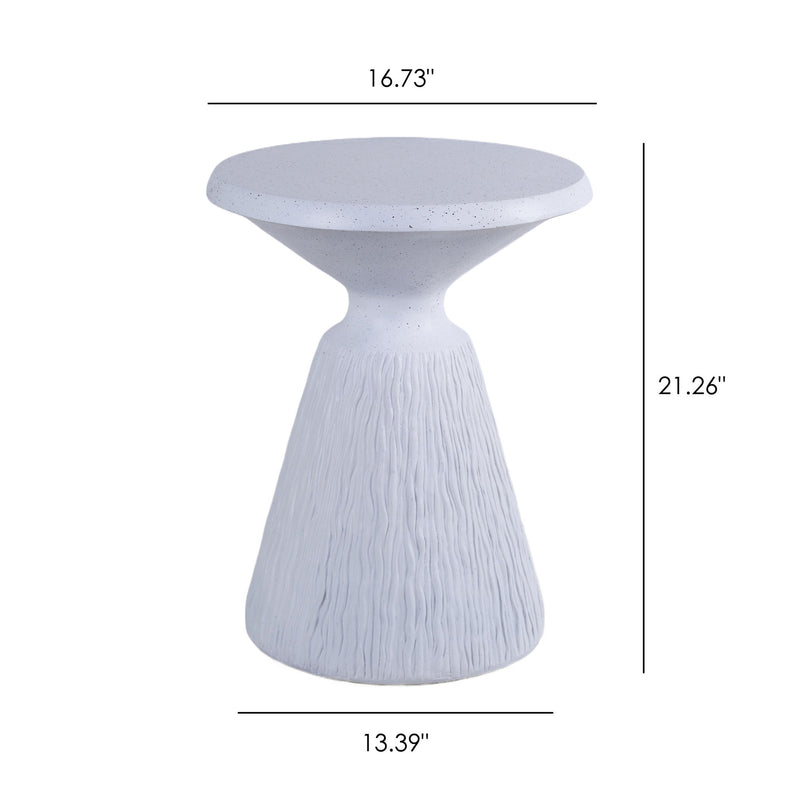Outdoor End Table, Round Garden Stool - Aqua Grey