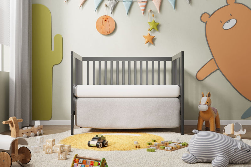 Crib 5 In 1 Convertible, Converts From Baby Crib To Toddler Bed, Fits Standard Full Size Crib Mattress