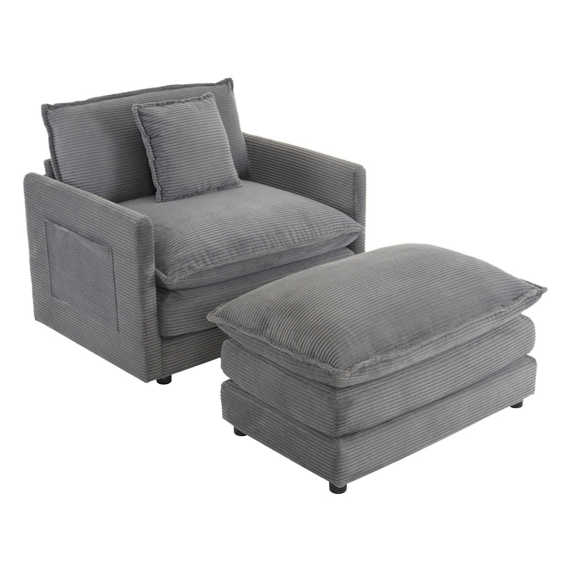 Modern Modular Sofa With Side Storage Pockets For Living Room