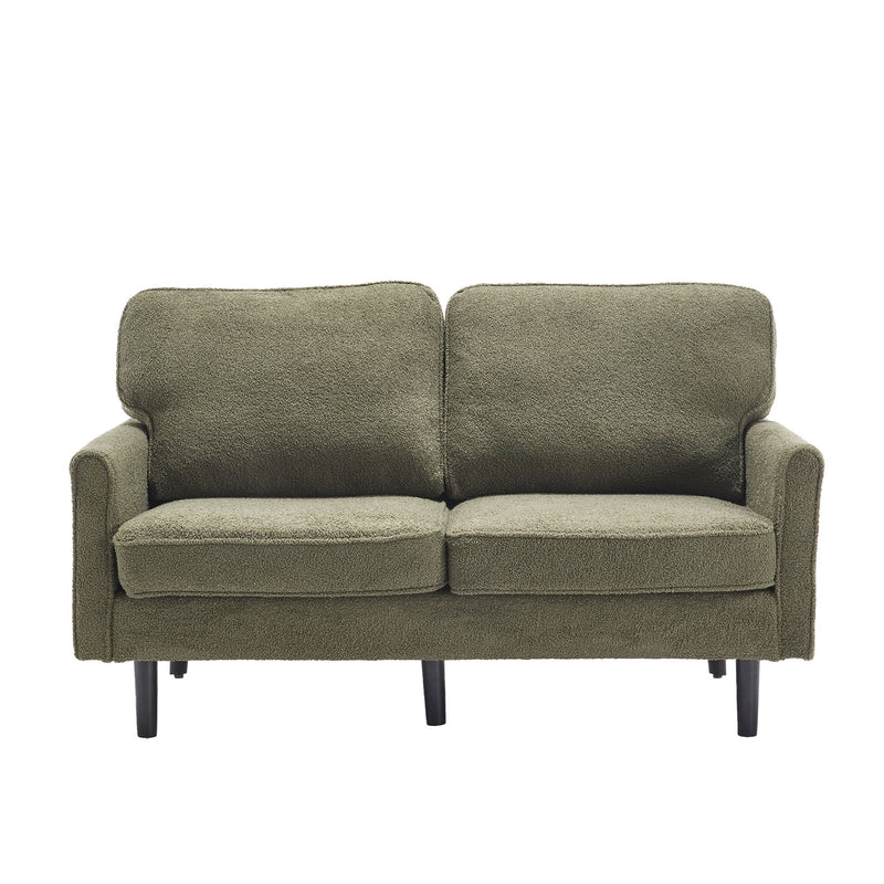 Mid Century Modern Loveseat Sofa With USB Ports, Removable Pillow Cover