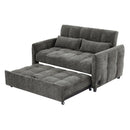 Loveseat Sofa Pull-Out Bed With Adjustable Backrest, 3 USB Ports And 2 Lumbar Pillows For Living Room