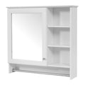 Wall Mount 2 In 1 Mirror Cabinet With Adjustable Shelf, Soft-Closing Hinges