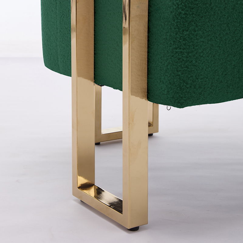Modern Decorative Chair Teddy Fleece Upholstered And Metal Foot