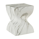 Outdoor End Table, Round Side Table For Patio And Garden - Marble