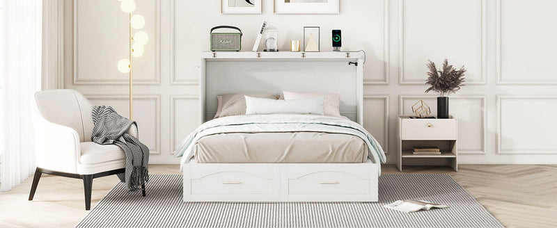 Murphy Wall Bed With Drawer And A Set Of Sockets & USB Ports, Pulley Structure Design