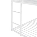 Bunk Beds for Kids Twin over Twin,House Bunk Bed Metal Bed Frame Built-in Ladder,No Box Spring Needed White