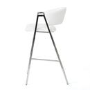 Modern Bar Stools With Low Back And Arms And Durable Metal Frame (Set of 2) - Ivory
