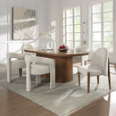 Gamarya - Side Chair (Set of 2) - White Fabric & Oak