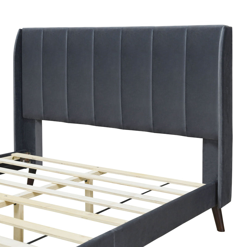 Upholstered Platform Bed, Velvet