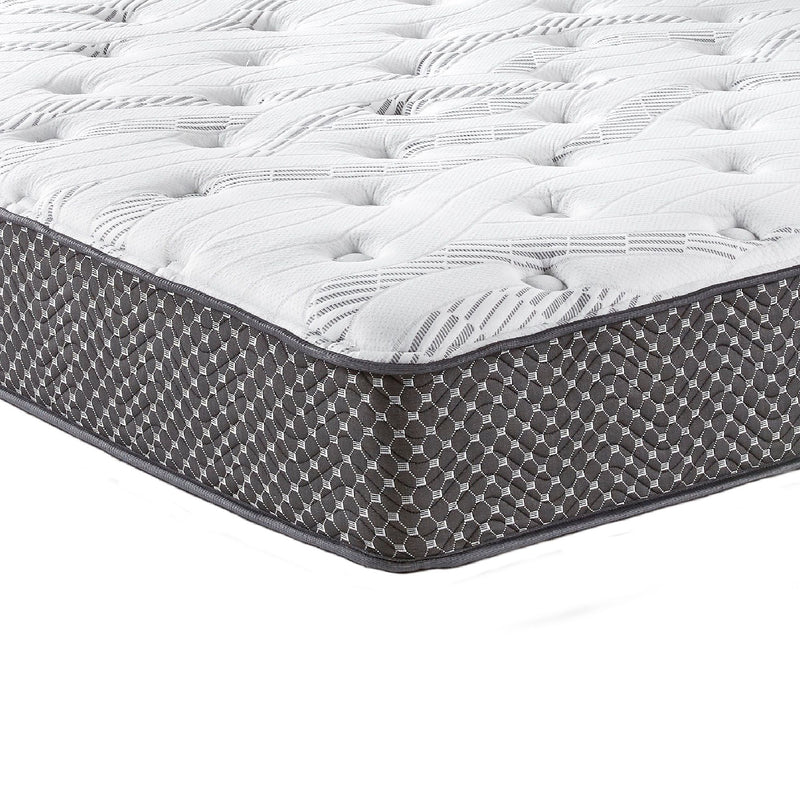 10" Twin Long Quilted Hybrid Mattress, Medium Firm - Black / White