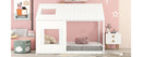 Full Size House Bed with Roof and Window - White