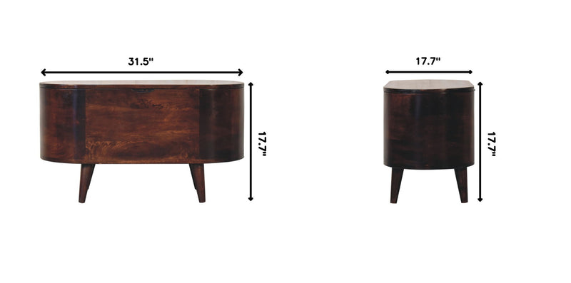 Rounded Lid Up Blanket Box