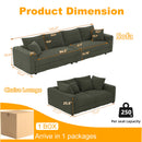Plush Corduroy 4 Seat Sofa, Modern Comfy Upholstered Sofa Cloud Couch, Deep Seat Couches With Soft Pillows