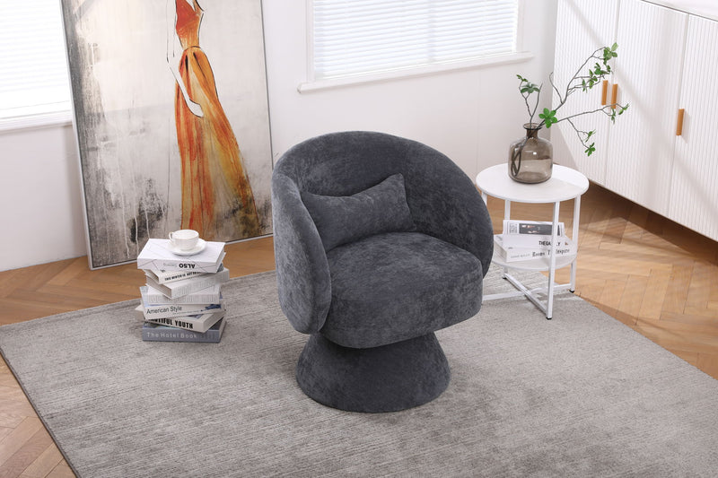 Swivel Accent Chair, Armchair Round Barrel Chair In Fabric For Living Room Bedroom