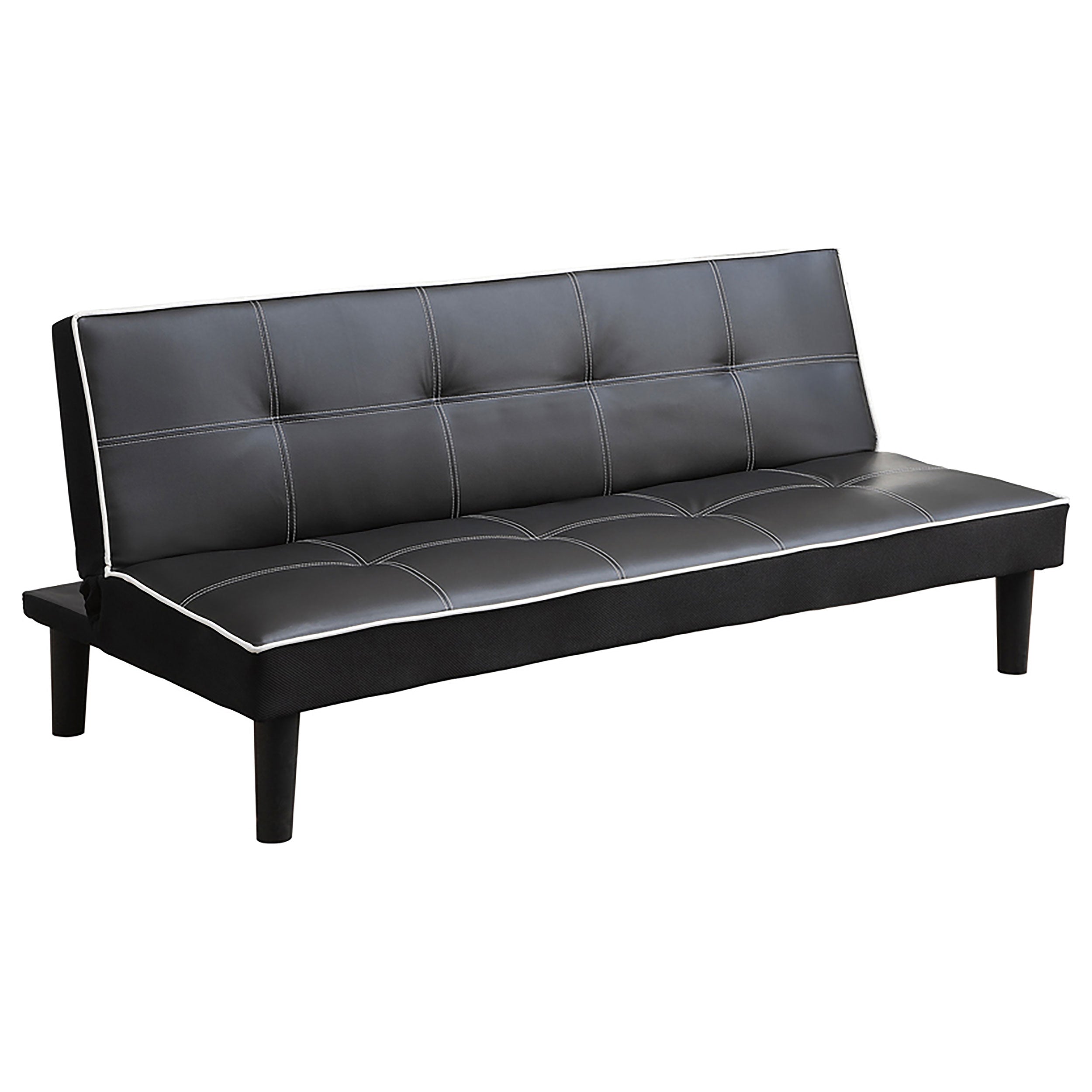 Katrina Upholstered Tufted Convertible Sofa Bed Black — view 1