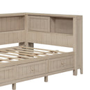 Daybed With Storage Shelves And 3 Drawers