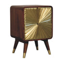 Avora - Brass Embossed 2 Drawer Nightstand - Brown / Golden