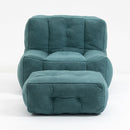 Modern Indoor Fluffy Bean Bag Chair With Memory Foam And Ottoman, Super Soft