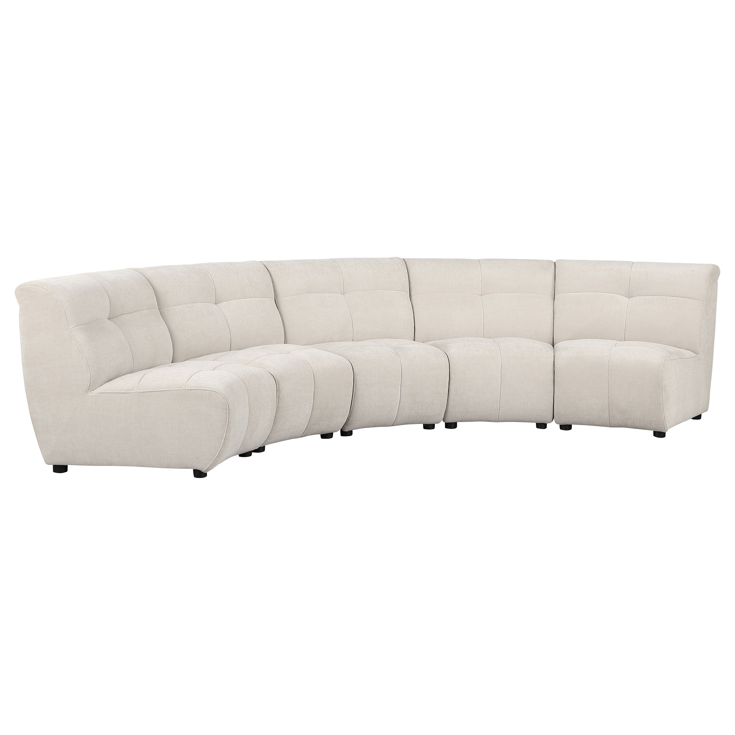 Charlotte 5-piece Upholstered Modular Sectional Sofa Ivory — view 2