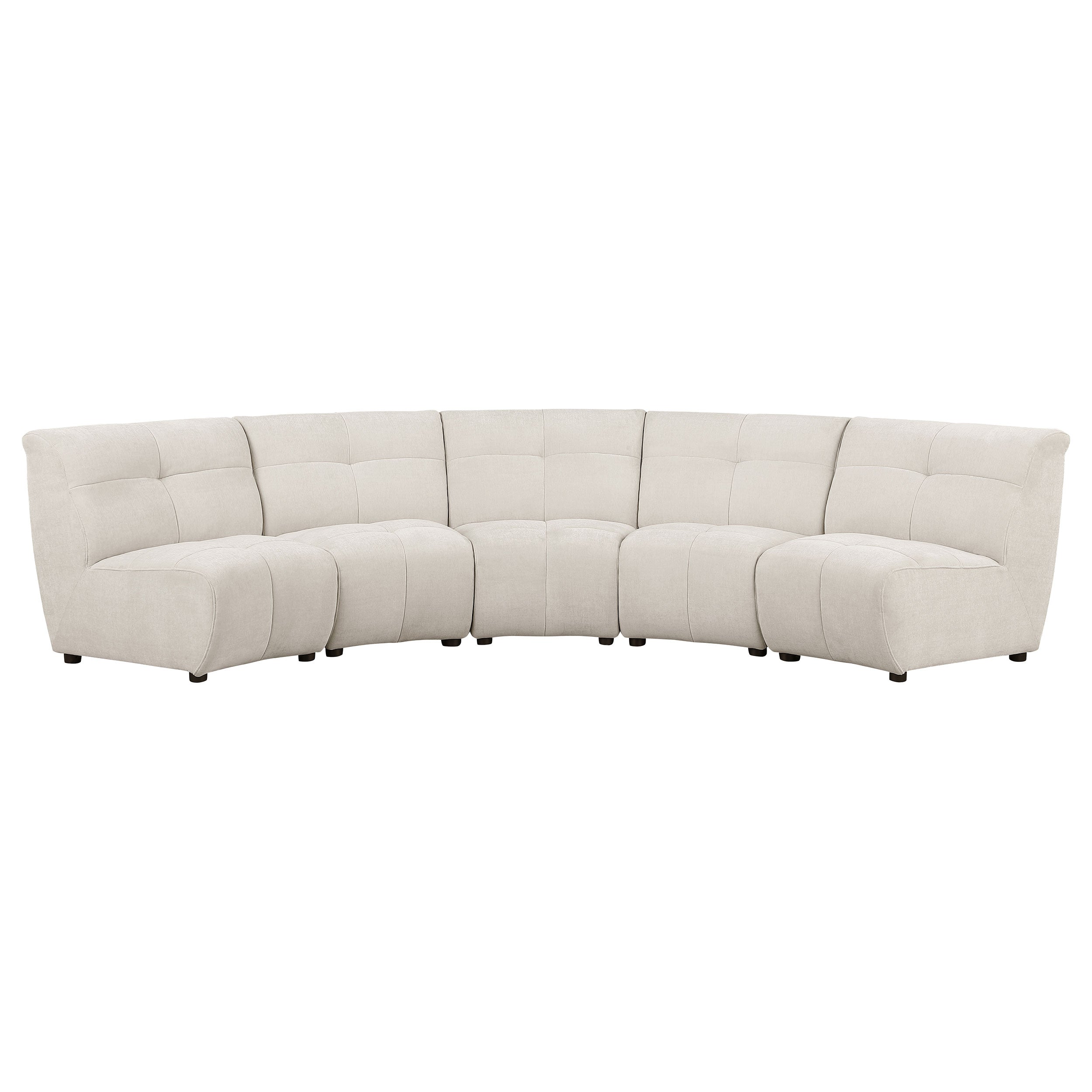 Charlotte 5-piece Upholstered Modular Sectional Sofa Ivory — view 3