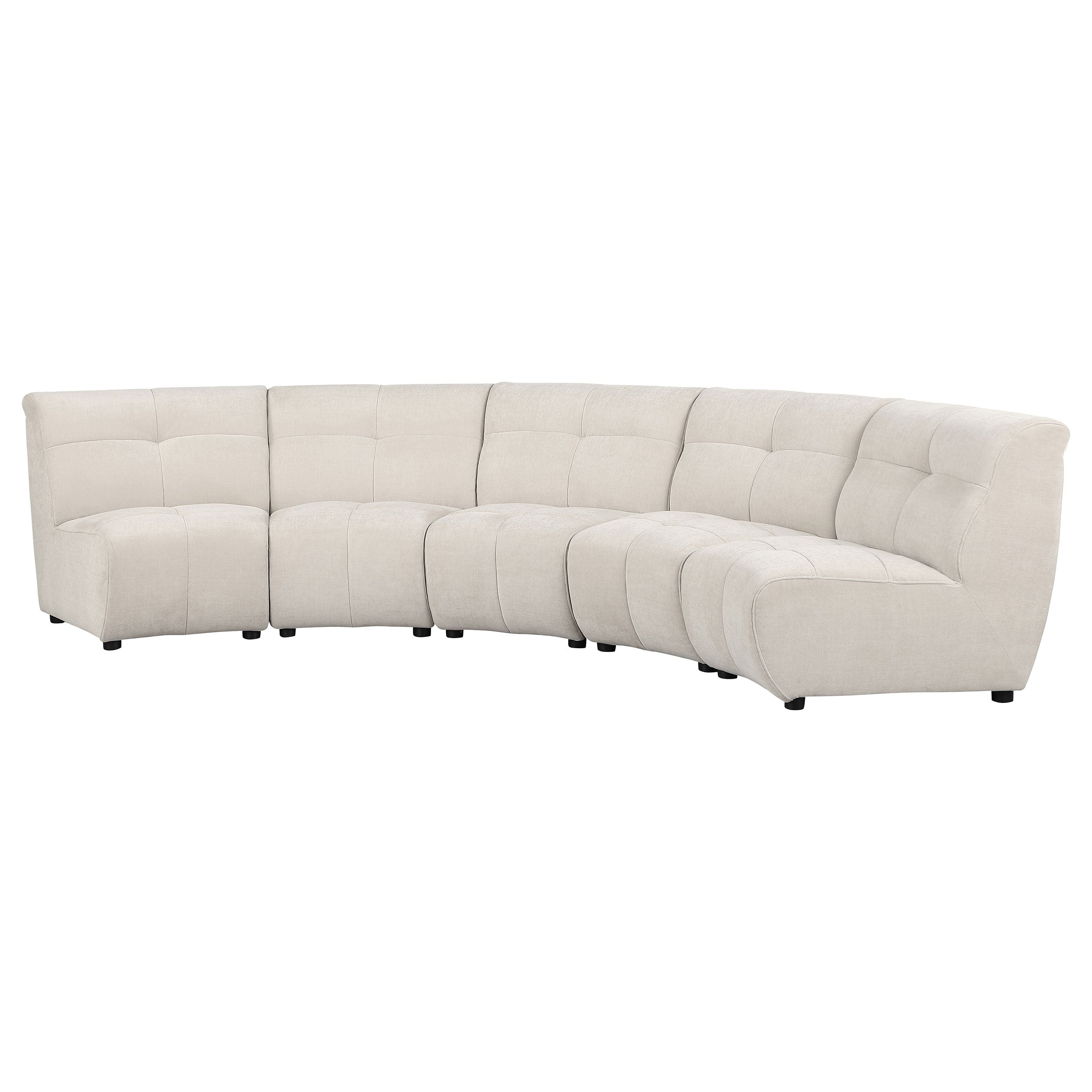 Charlotte 5-piece Upholstered Modular Sectional Sofa Ivory — view 4