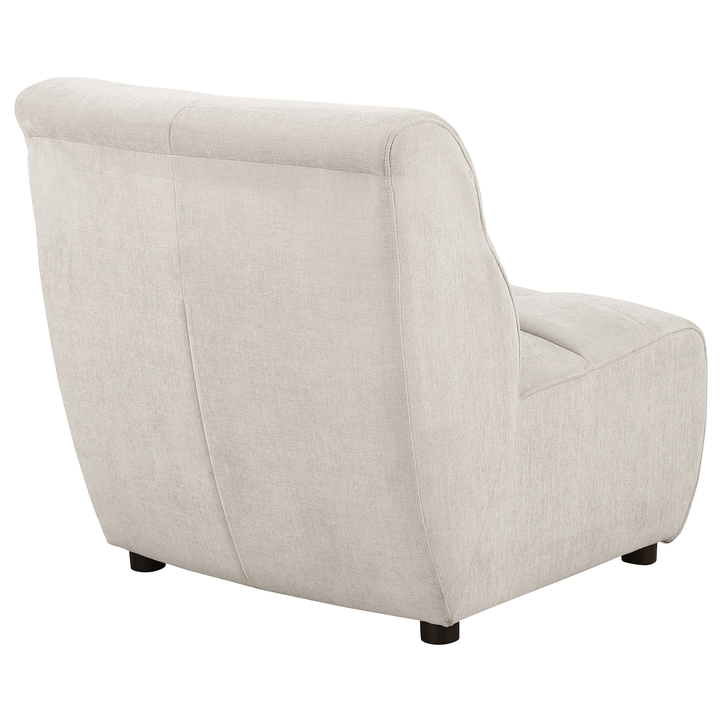 Charlotte Upholstered Curved Armless Chair Ivory — view 7