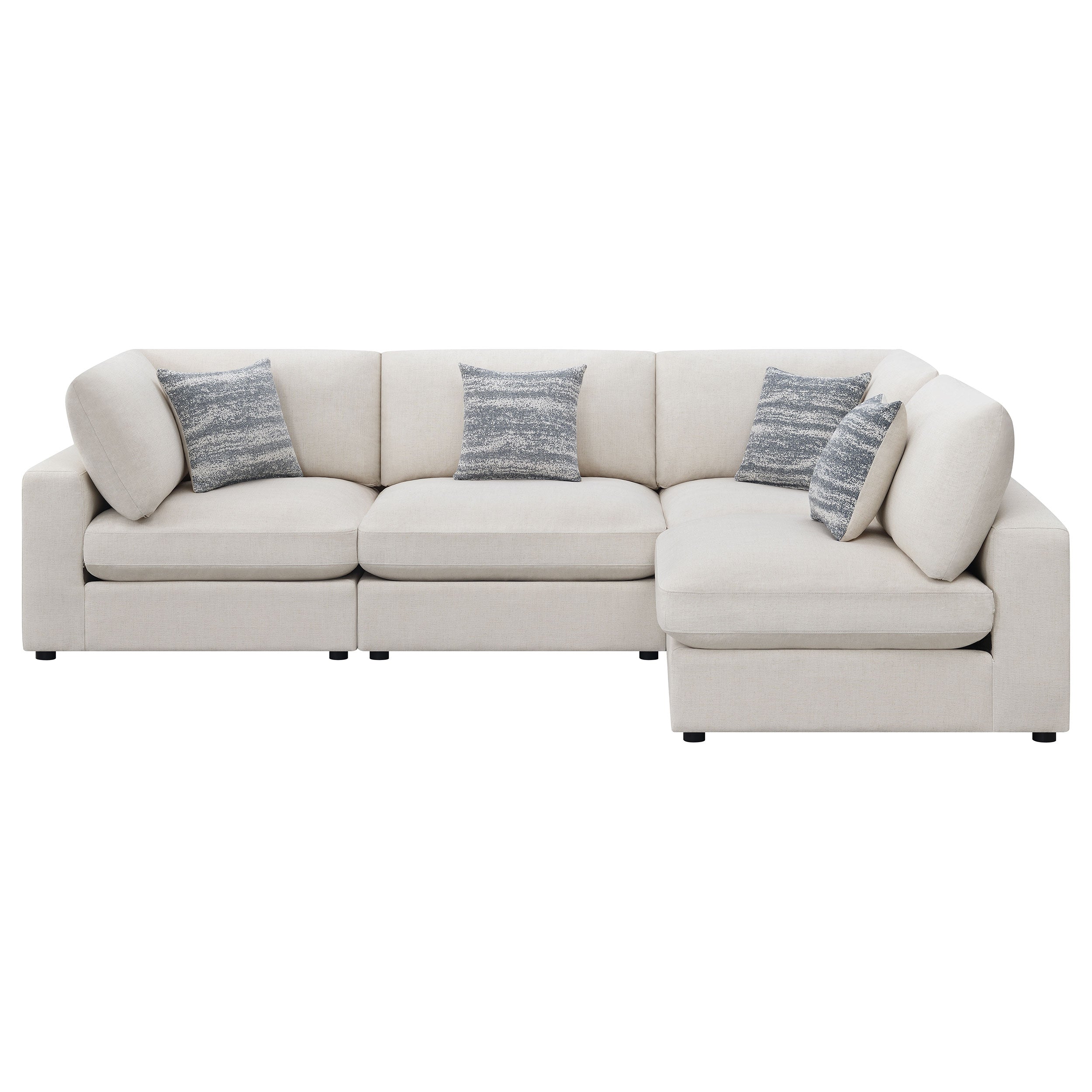Serene 4-piece Upholstered Modular Sectional Sofa Beige — view 3