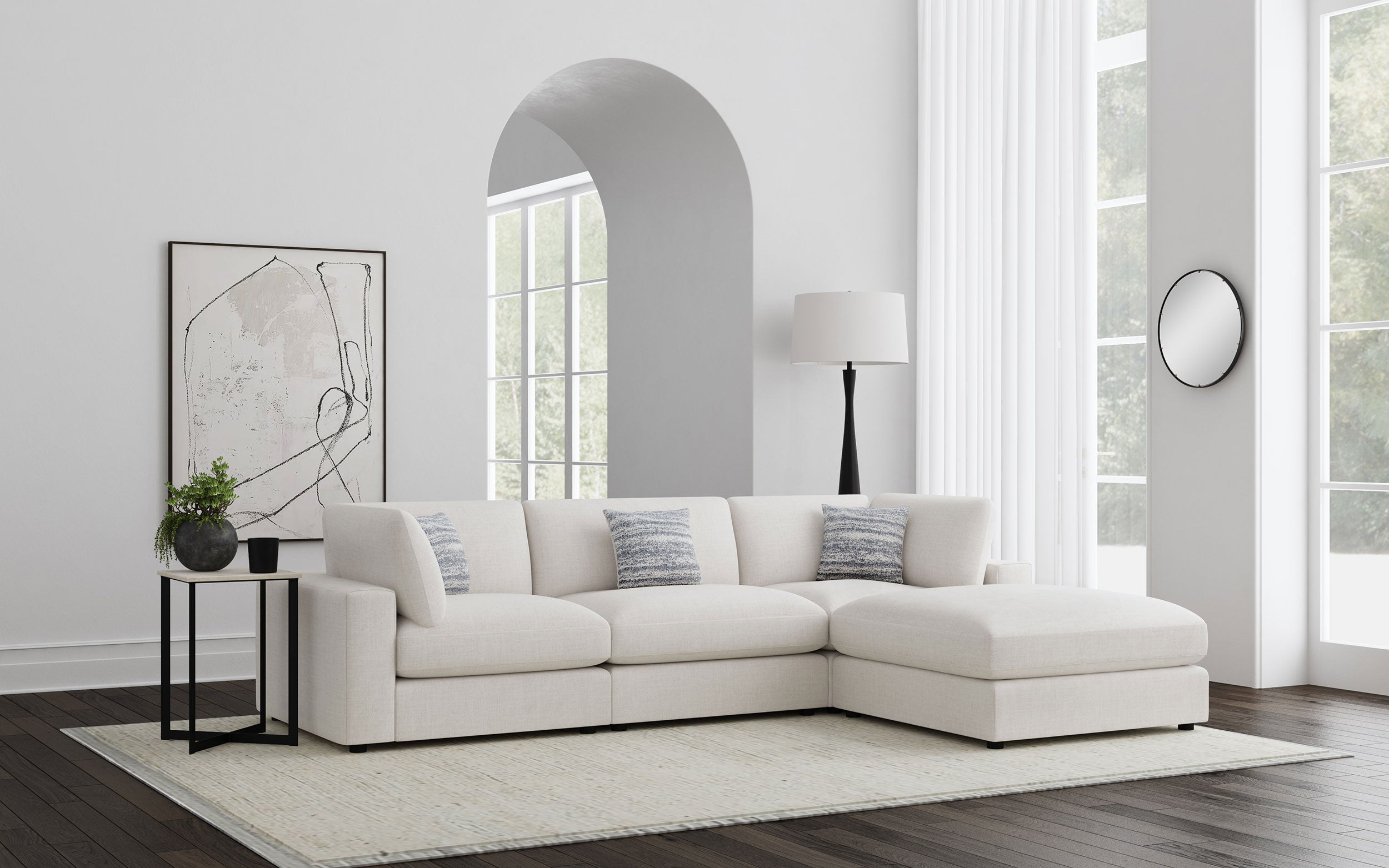 Serene 4-piece Upholstered Modular Sectional Sofa Beige — view 1