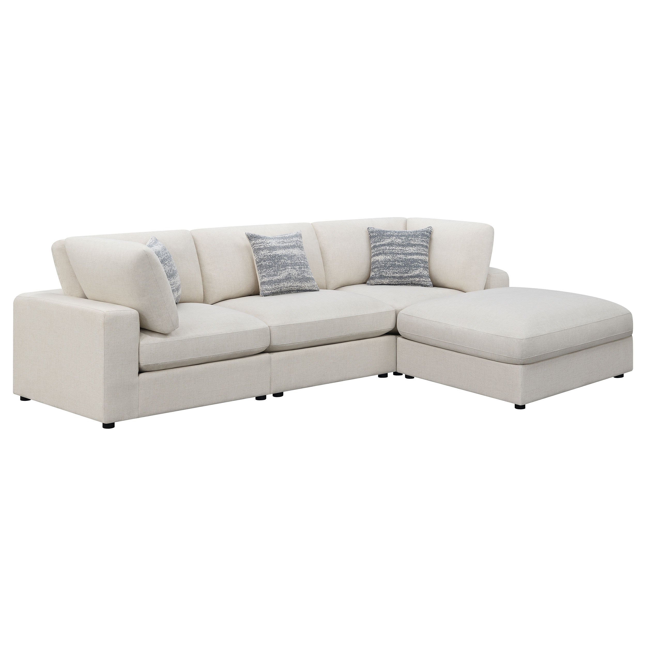 Serene 4-piece Upholstered Modular Sectional Sofa Beige — view 2