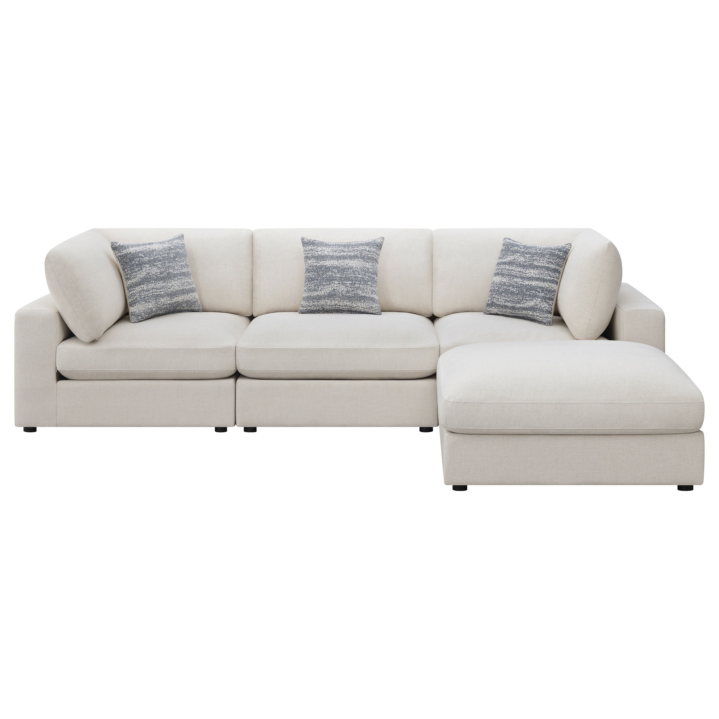 Serene 4-piece Upholstered Modular Sectional Sofa Beige — view 3
