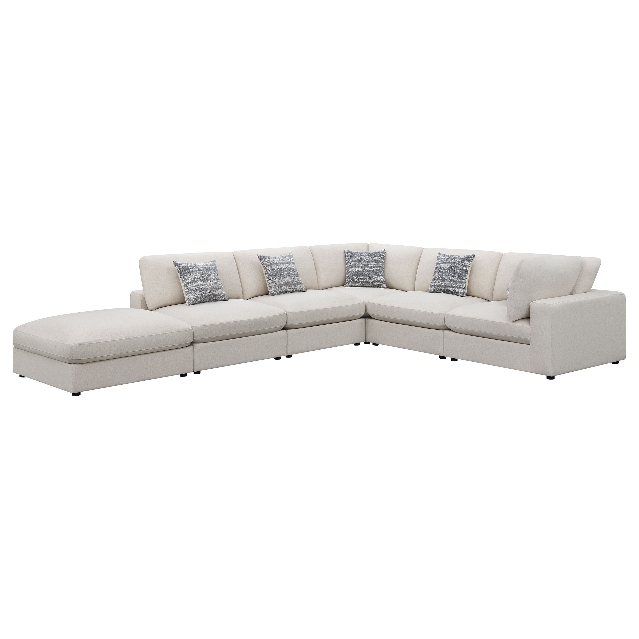 Serene 6-piece Upholstered Modular Sectional Sofa Beige — view 2