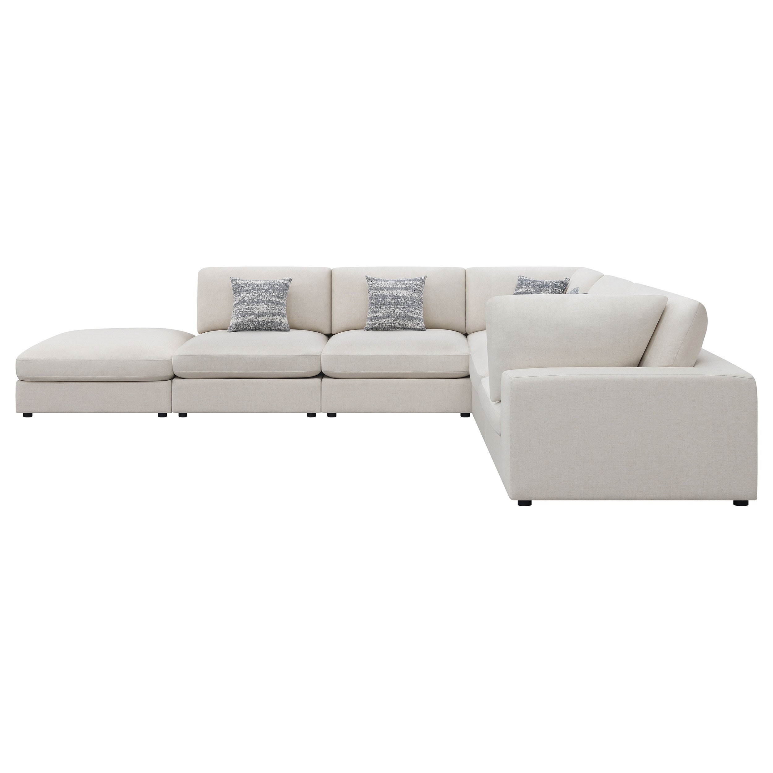 Serene 6-piece Upholstered Modular Sectional Sofa Beige — view 3