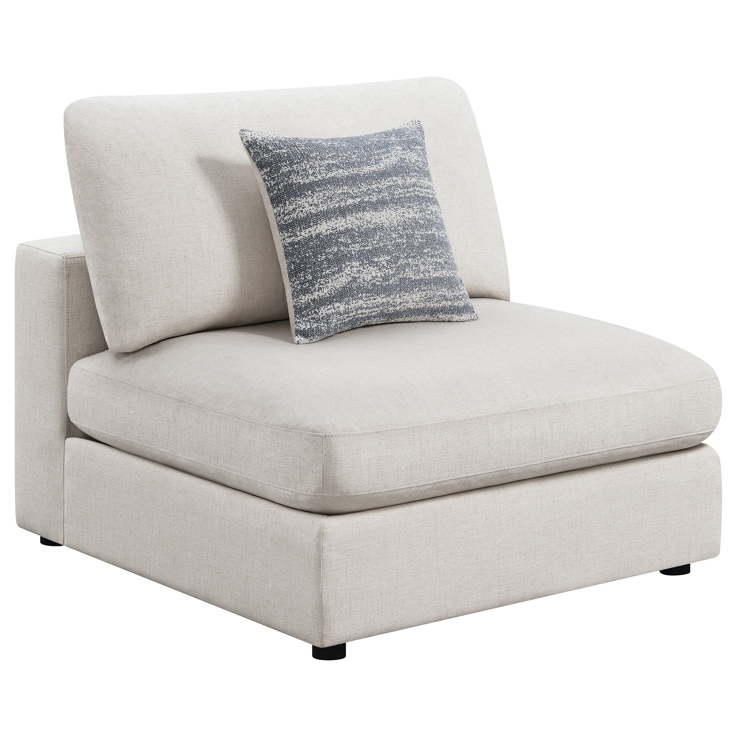 Serene Upholstered Armless Chair Beige — view 1