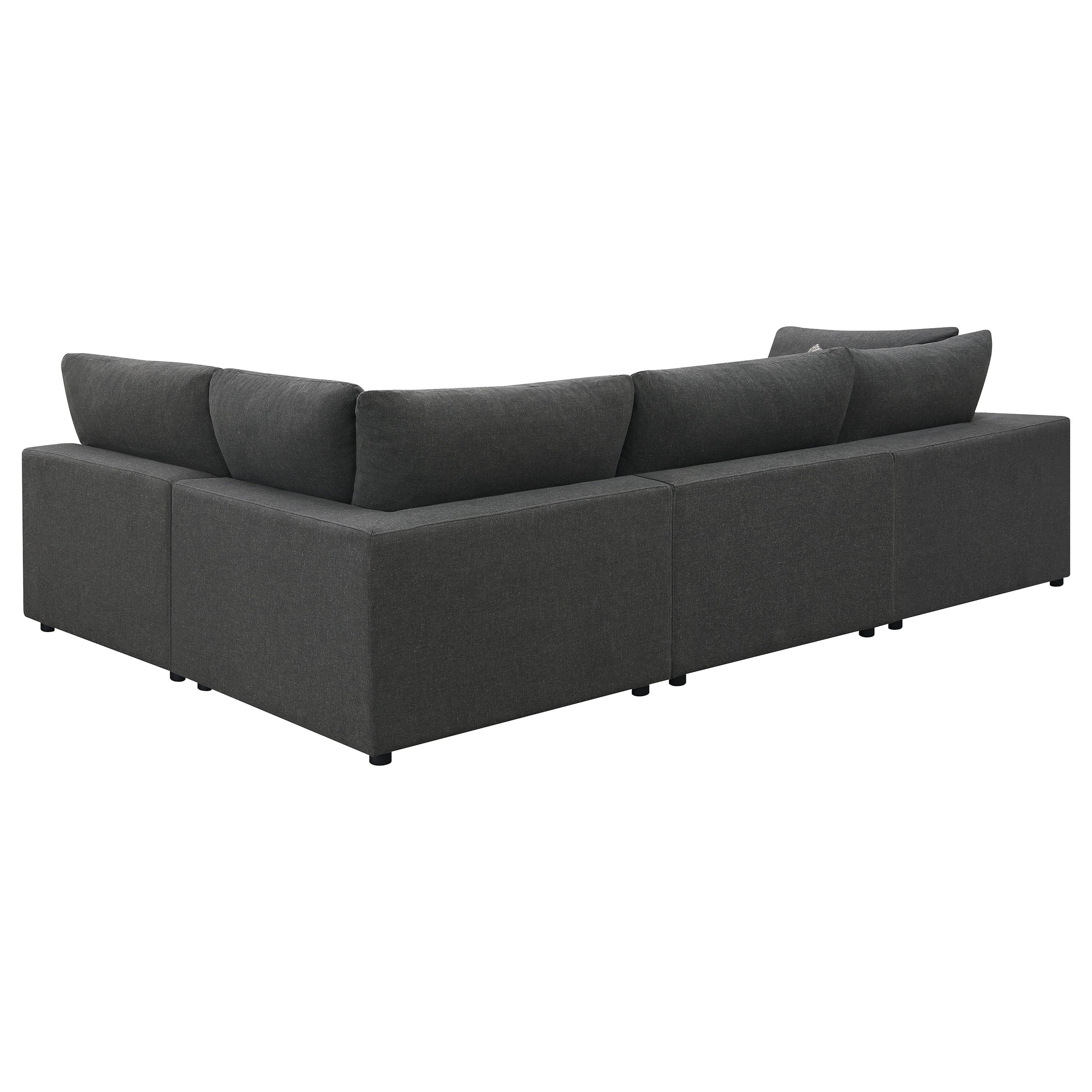 Serene 4-piece Upholstered Modular Sectional Sofa Charcoal — view 4