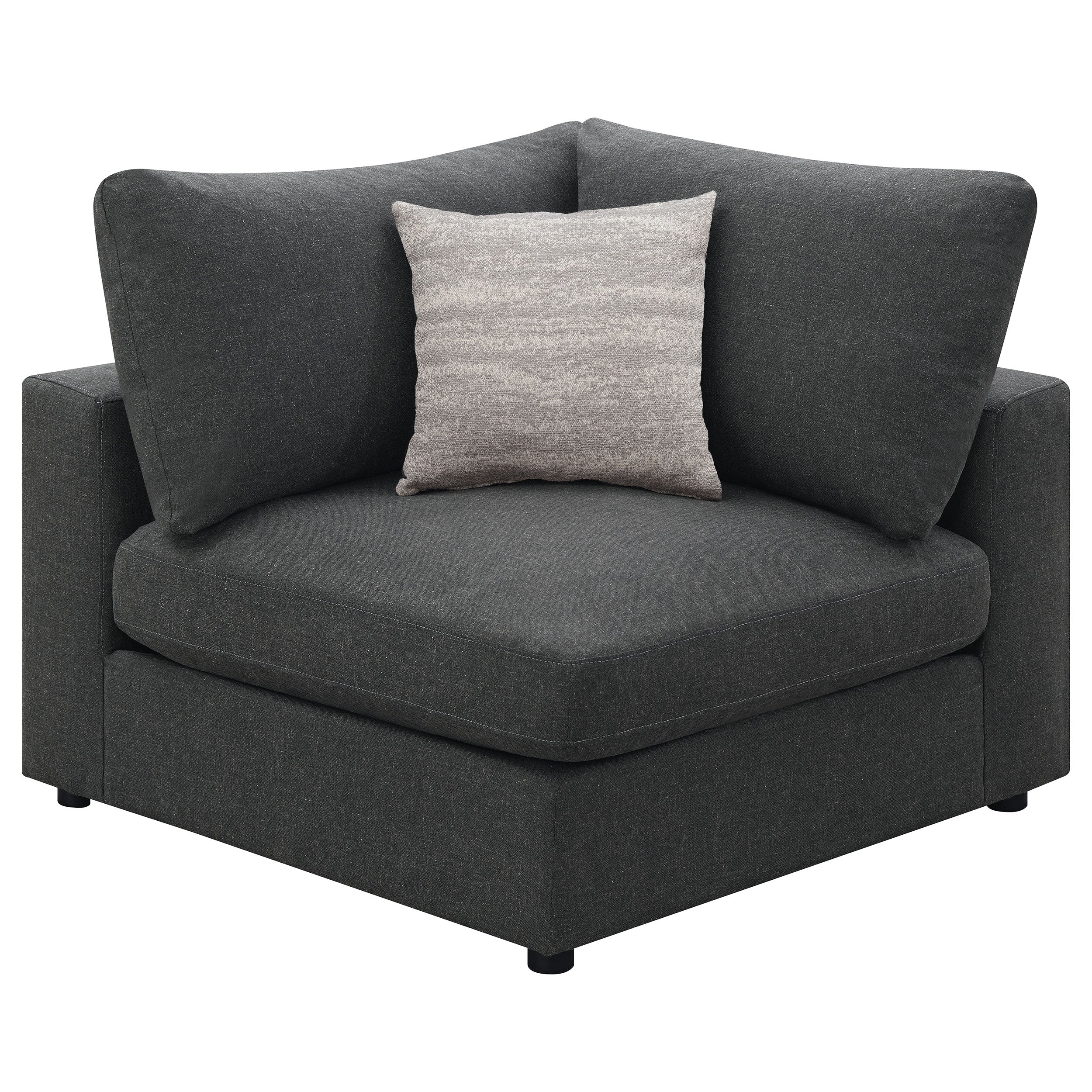 Serene 4-piece Upholstered Modular Sectional Sofa Charcoal — view 8
