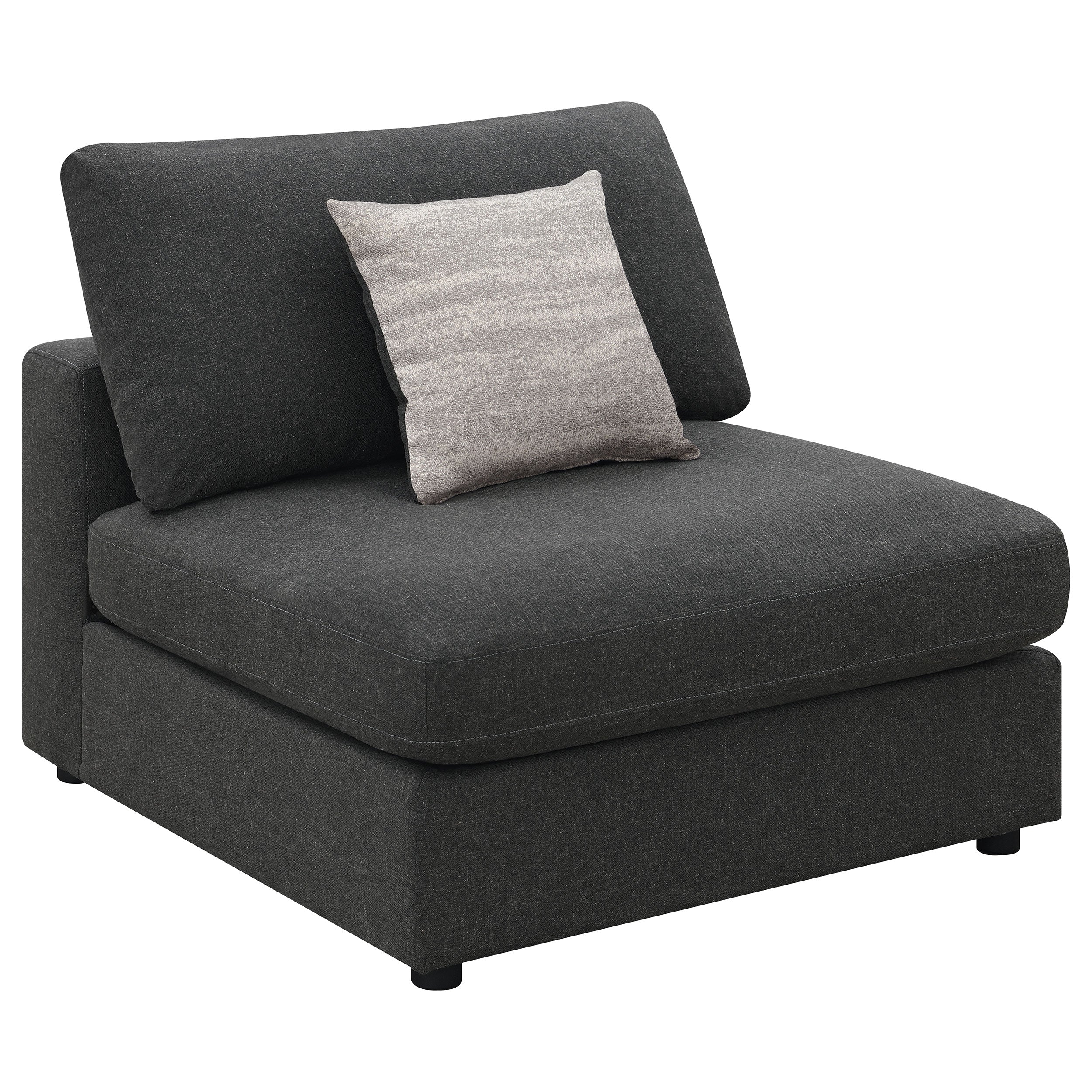 Serene Upholstered Armless Chair Charcoal — view 1