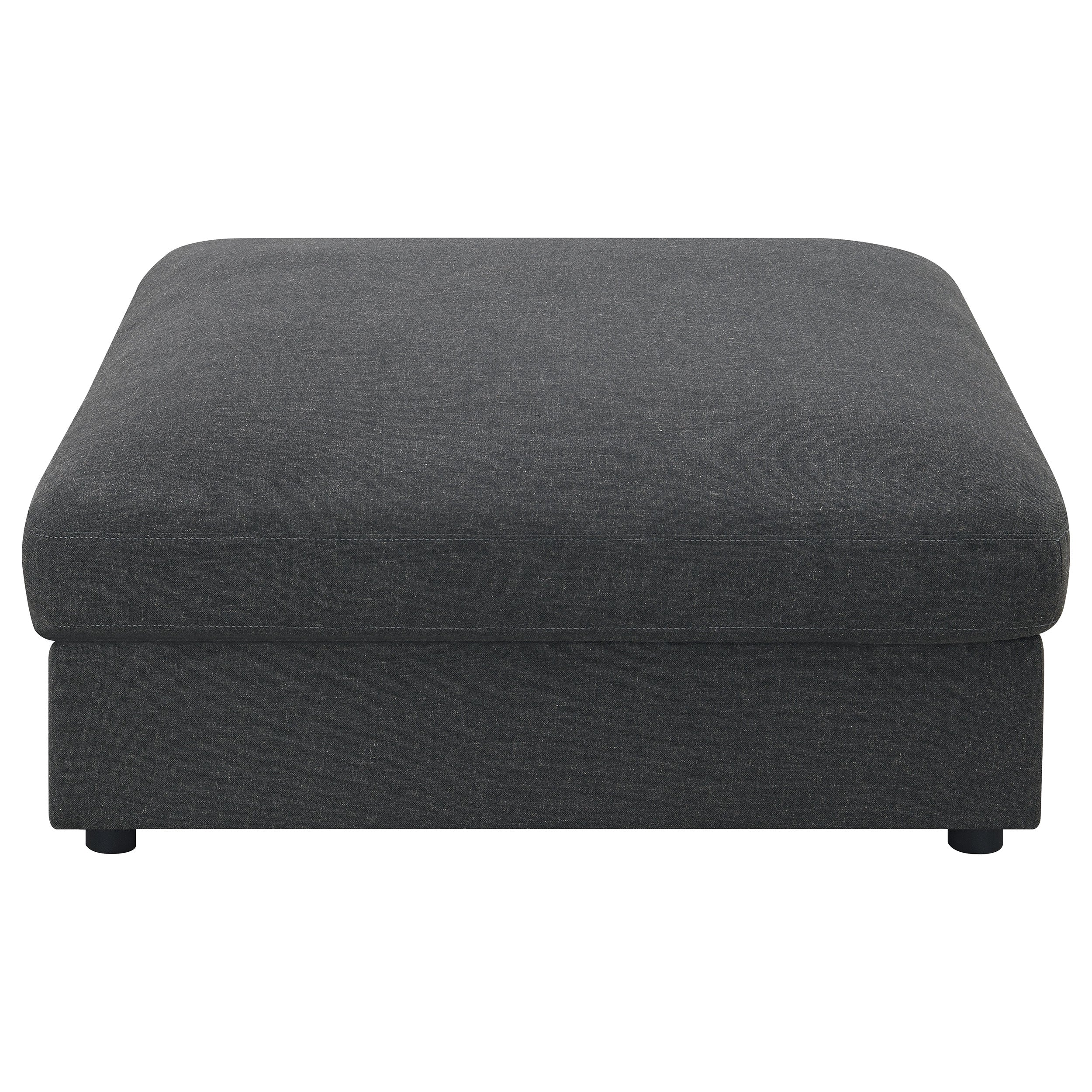 Serene Square Upholstered Ottoman Charcoal — view 3