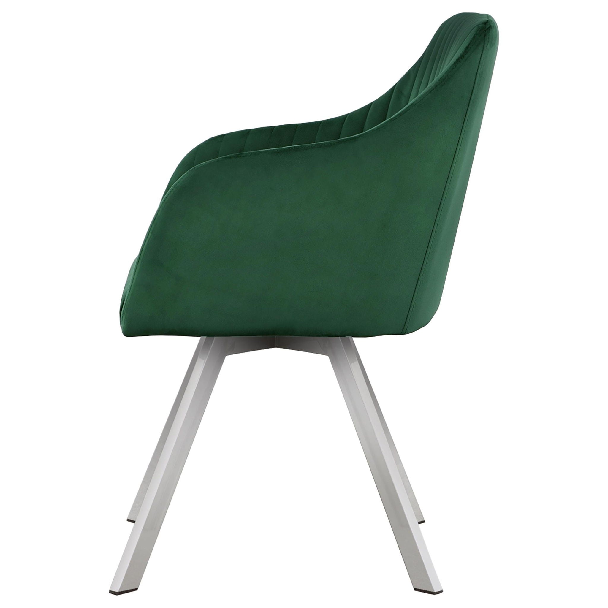 Arika Velvet Upholstered Swivel Dining Arm Chair Green - Atlantic Fine Furniture Melbourne FL