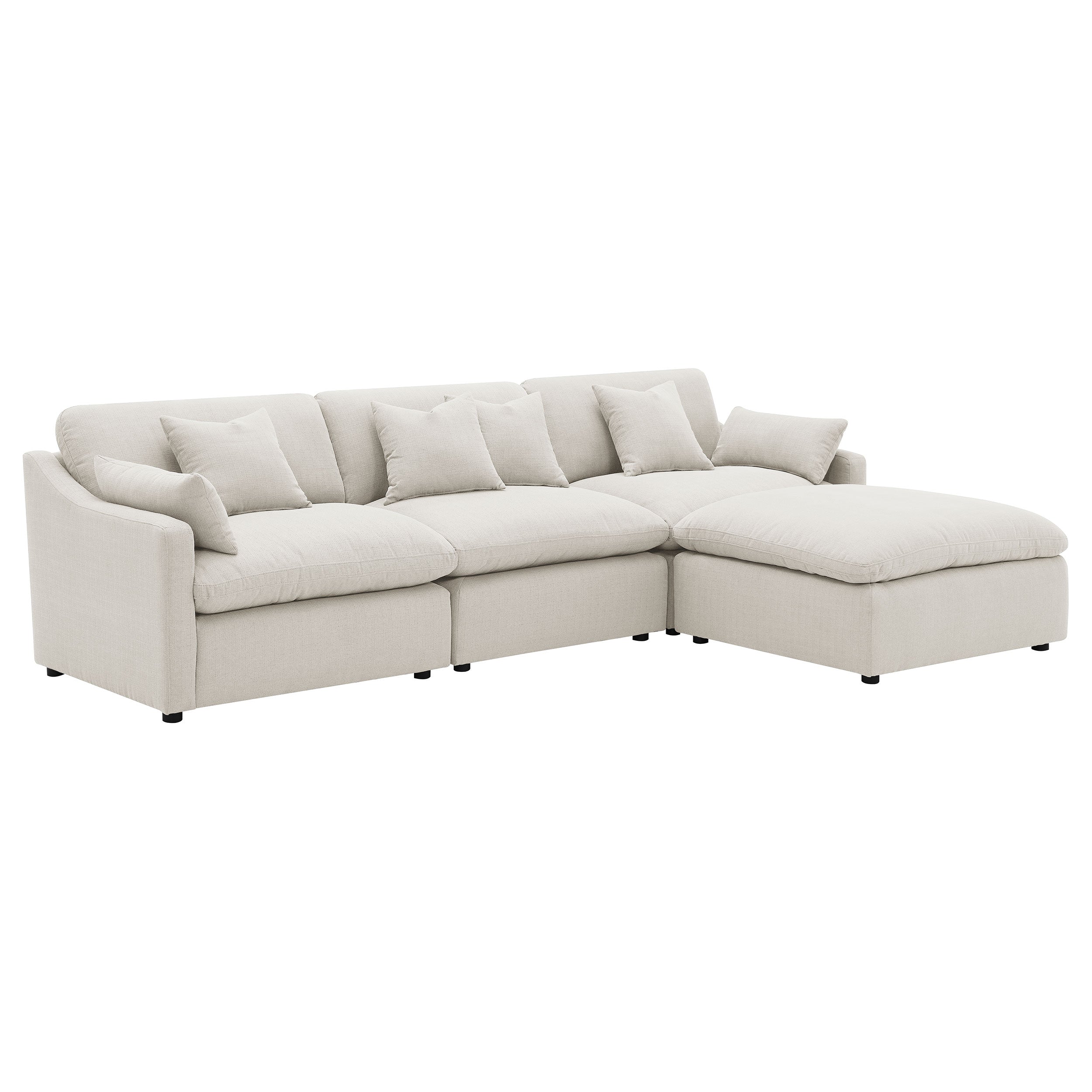 Hobson 4-piece Upholstered Modular Sectional Sofa Ivory — view 2