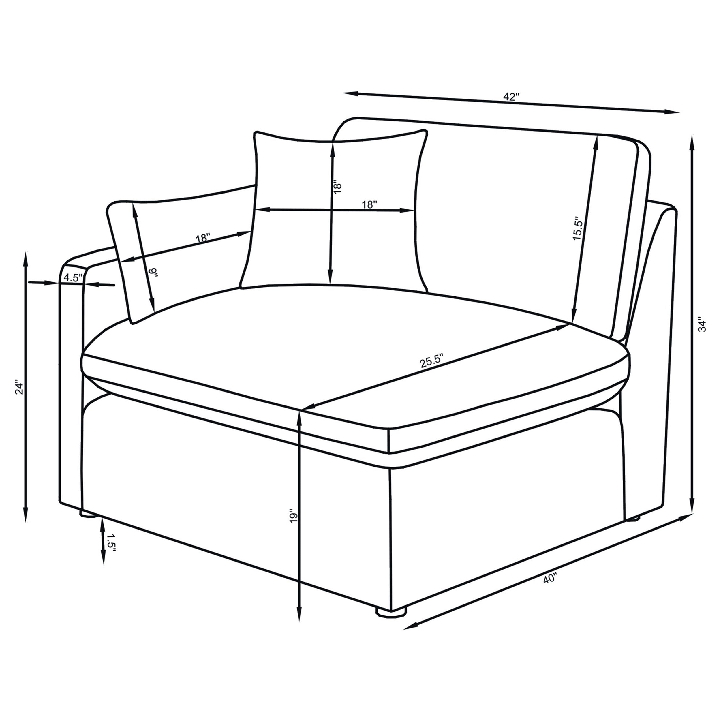 Hobson 4-piece Upholstered Modular Sectional Sofa Ivory — view 8