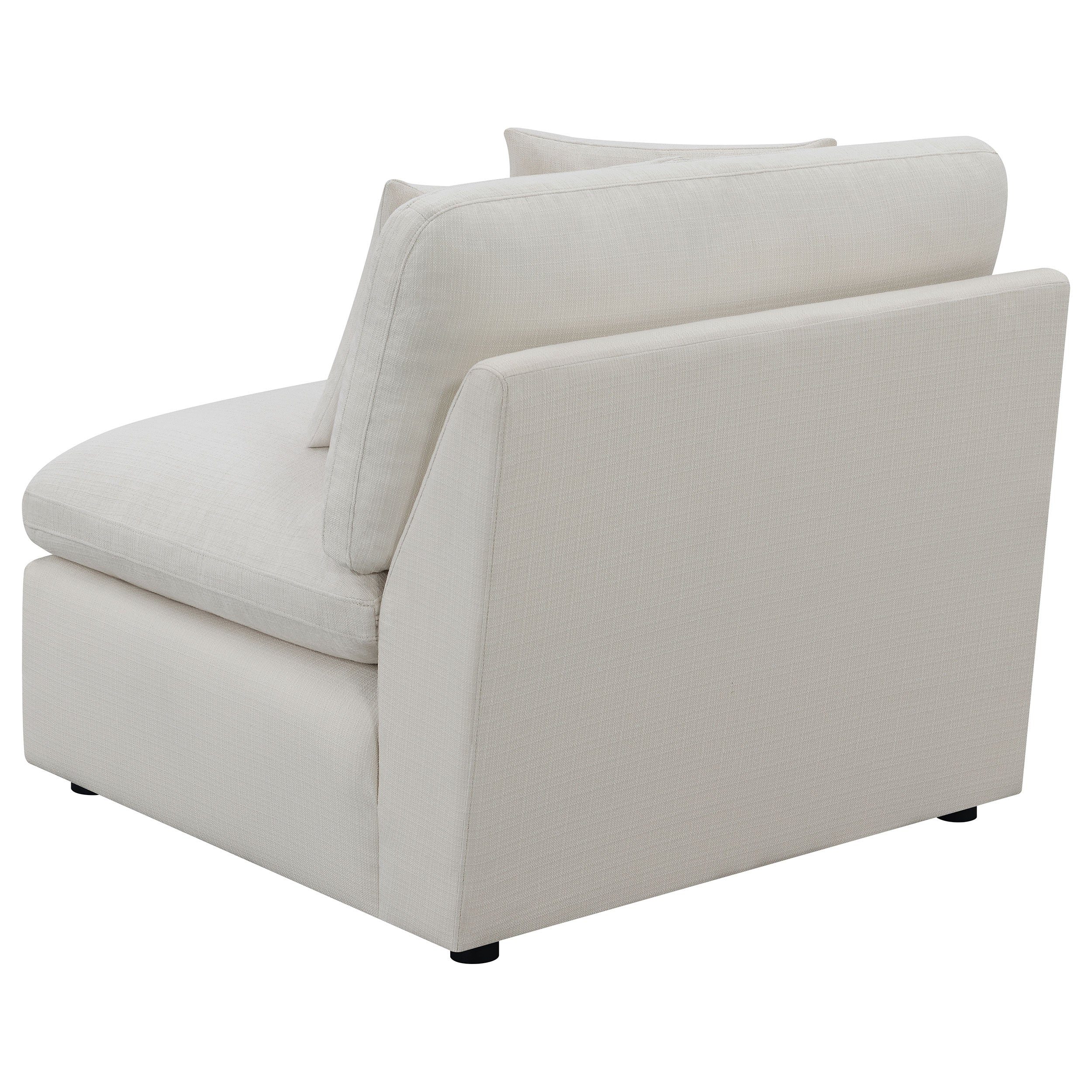 Hobson Upholstered Armless Chair Ivory — view 6