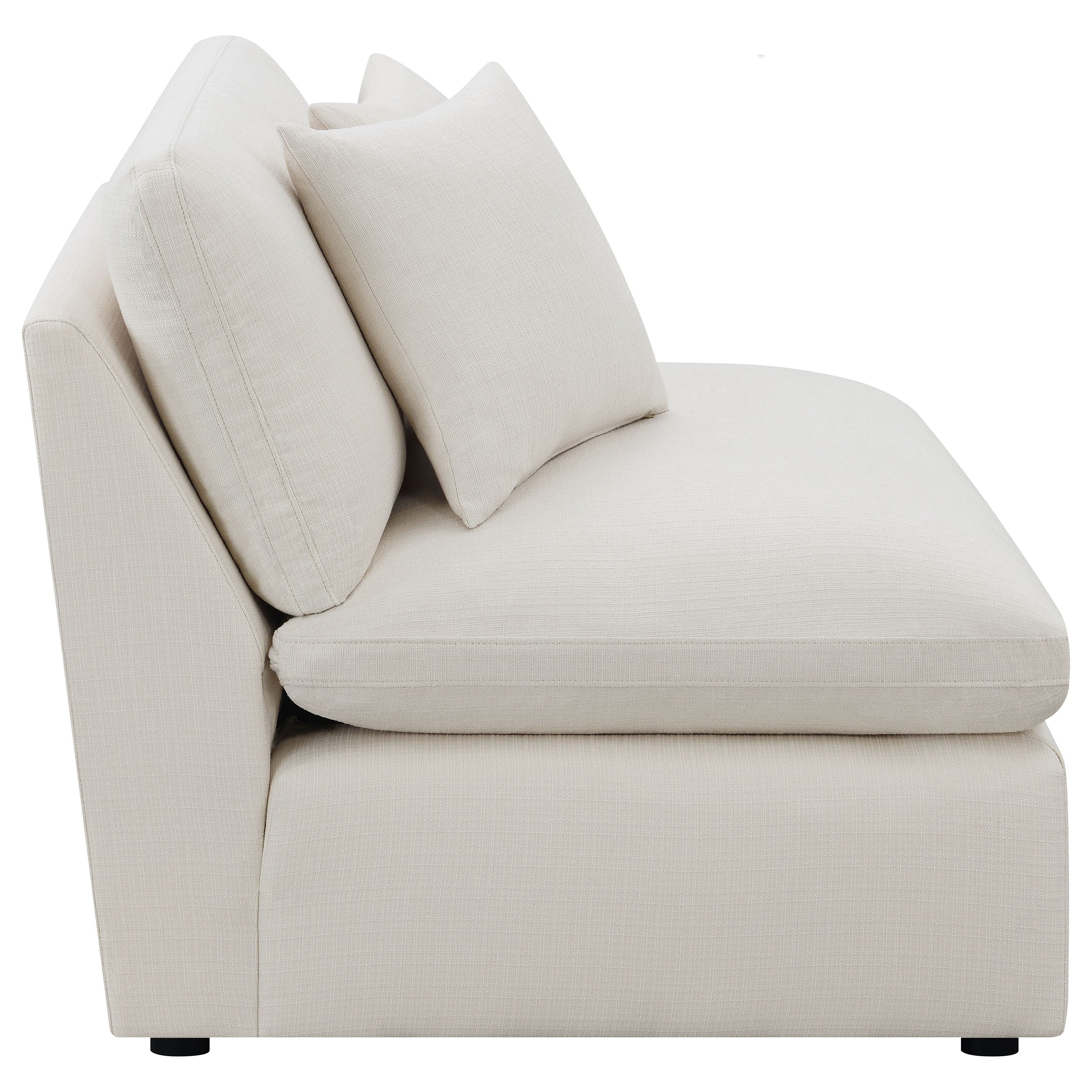 Hobson Upholstered Armless Chair Ivory — view 8