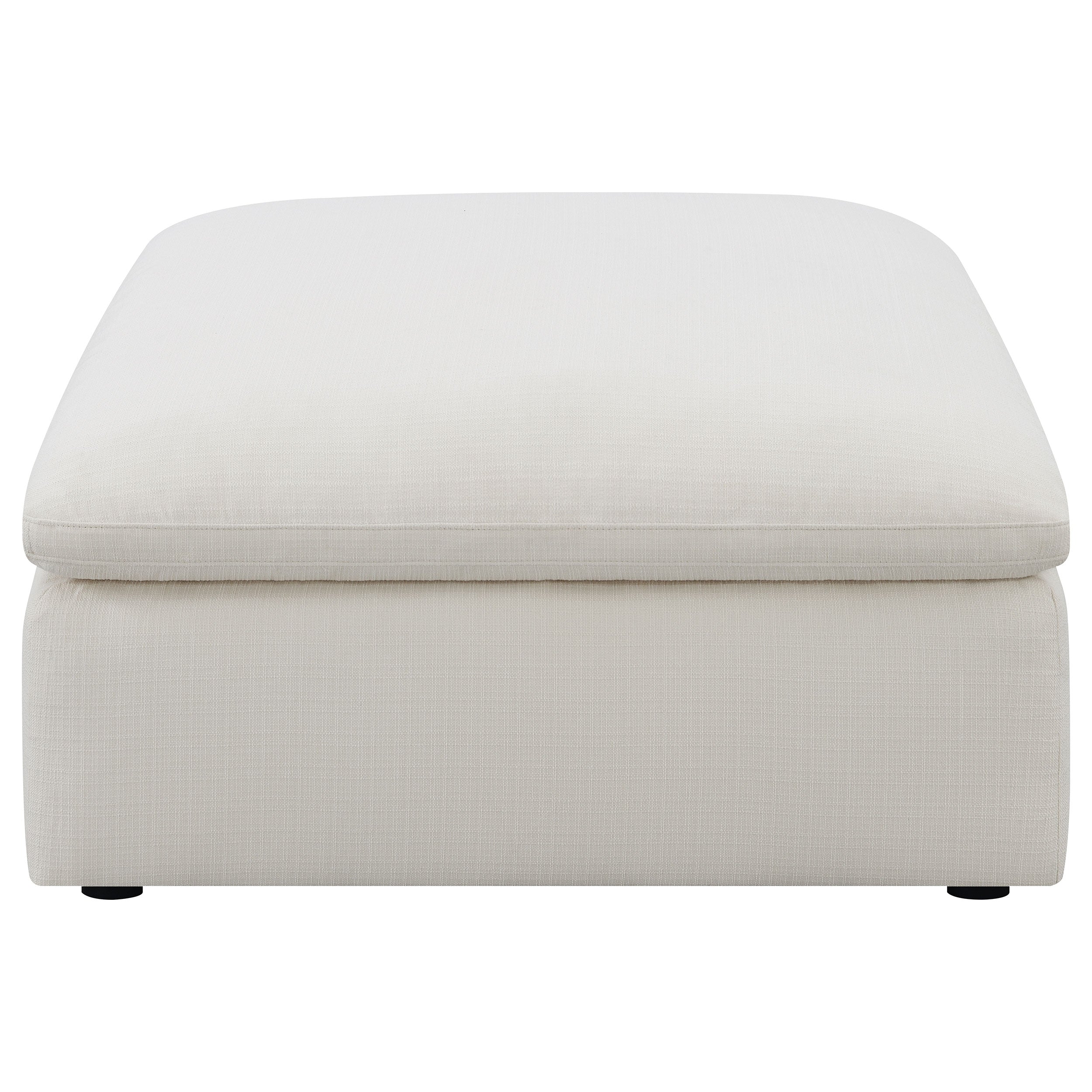 Hobson Square Upholstered Ottoman Ivory — view 3